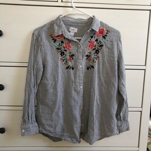 Embroidered Gap Blouse